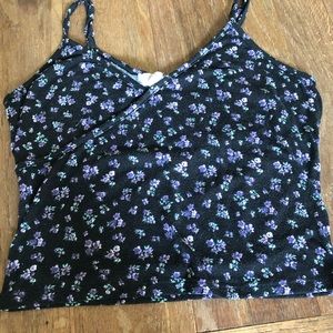 Black and purple floral tank top!